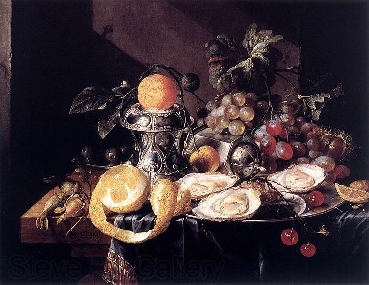Cornelis de Heem Still-Life with Oysters, Lemons and Grapes Norge oil painting art